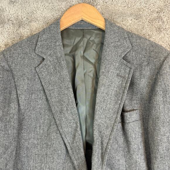Stanley Blacker Jordan Marsh Gray Wool Blazer Sport Coat Jacket Gold Buttons - Picture 4 of 16